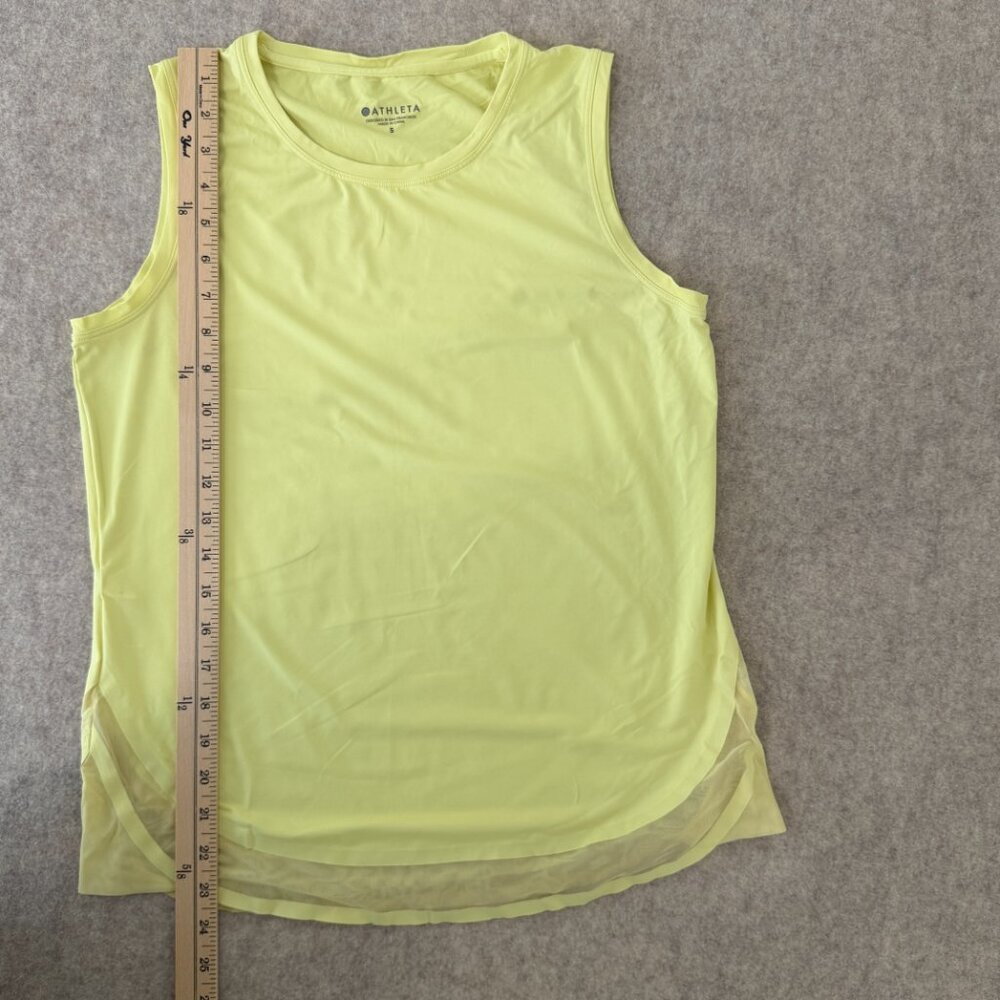 Athleta Neon Yellow Mesh Layered Athletic Tank Top Women’s Small - Picture 5 of 8